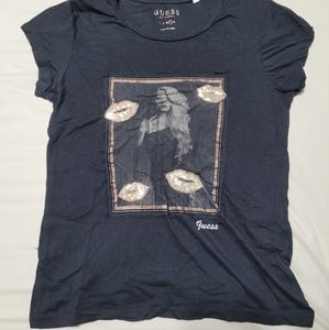 Guess Womens US L T-Shirt Black